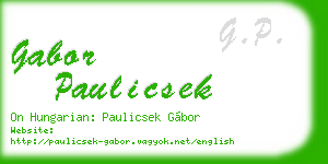 gabor paulicsek business card